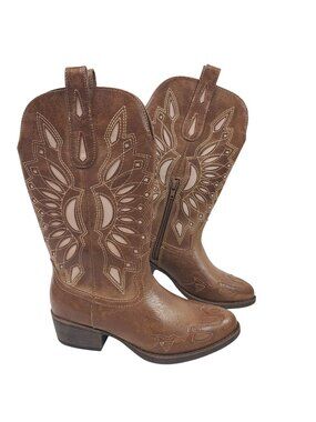 NEW Coconuts By Matisse Girls Tan/Blush K-Bandera Western Boots Size 2M